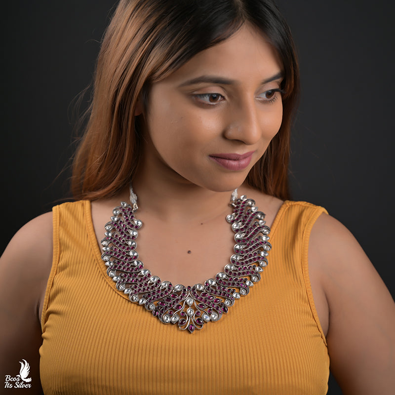 Pure 925 Silver Oxidized Necklace - 4678