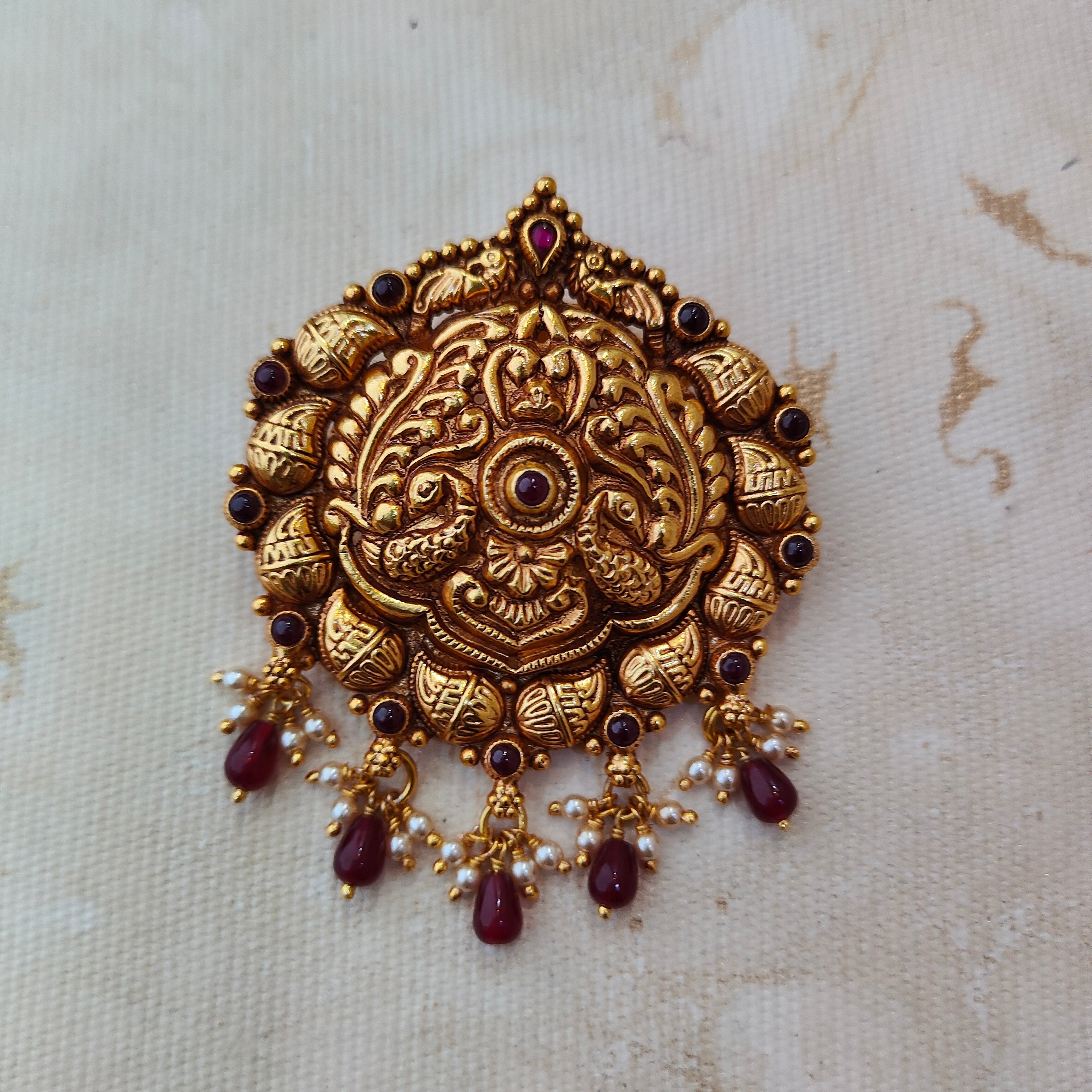 925 Silver Gold plated Peacock Pendant-1345