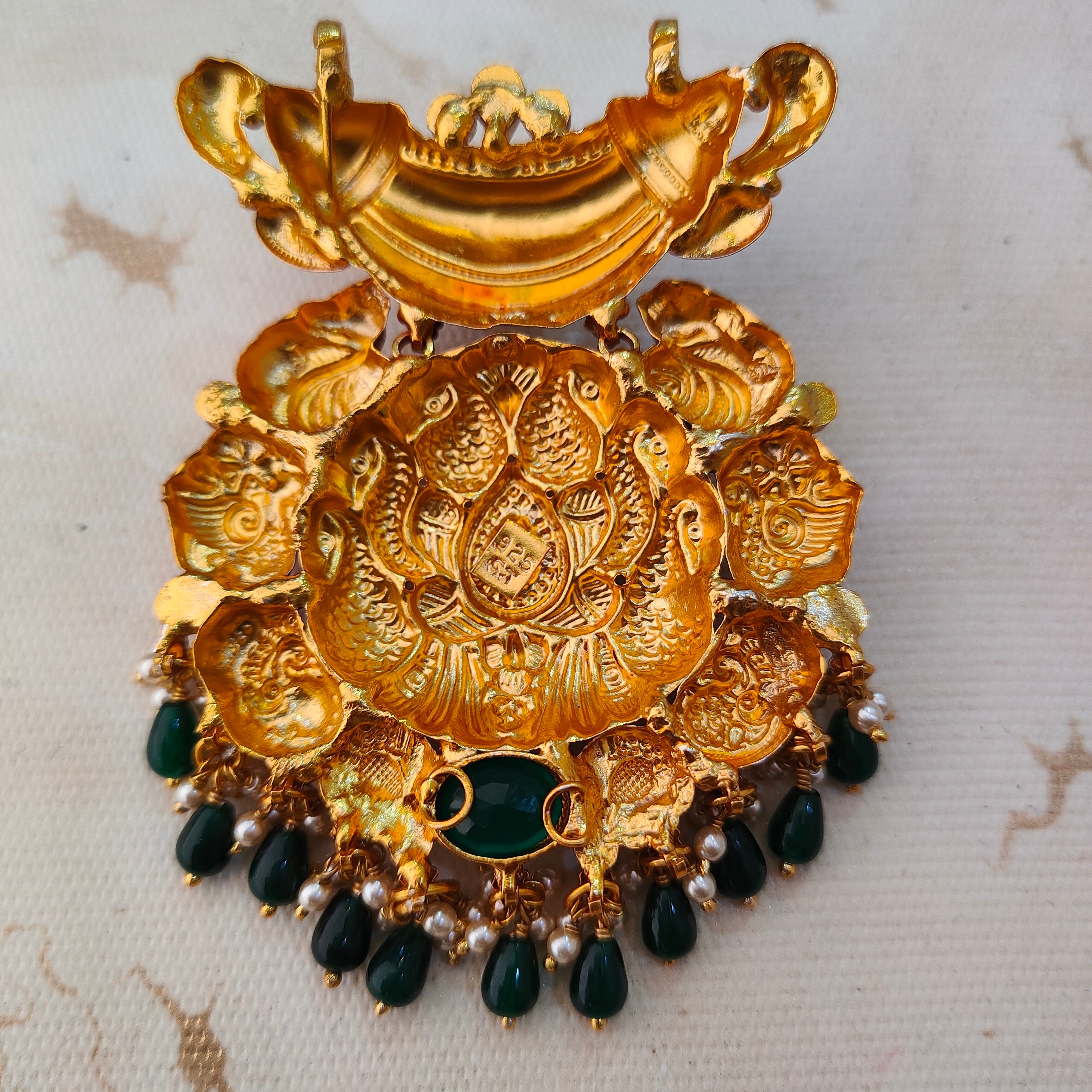 925 Silver Gold plated Peacock Pendant-1215