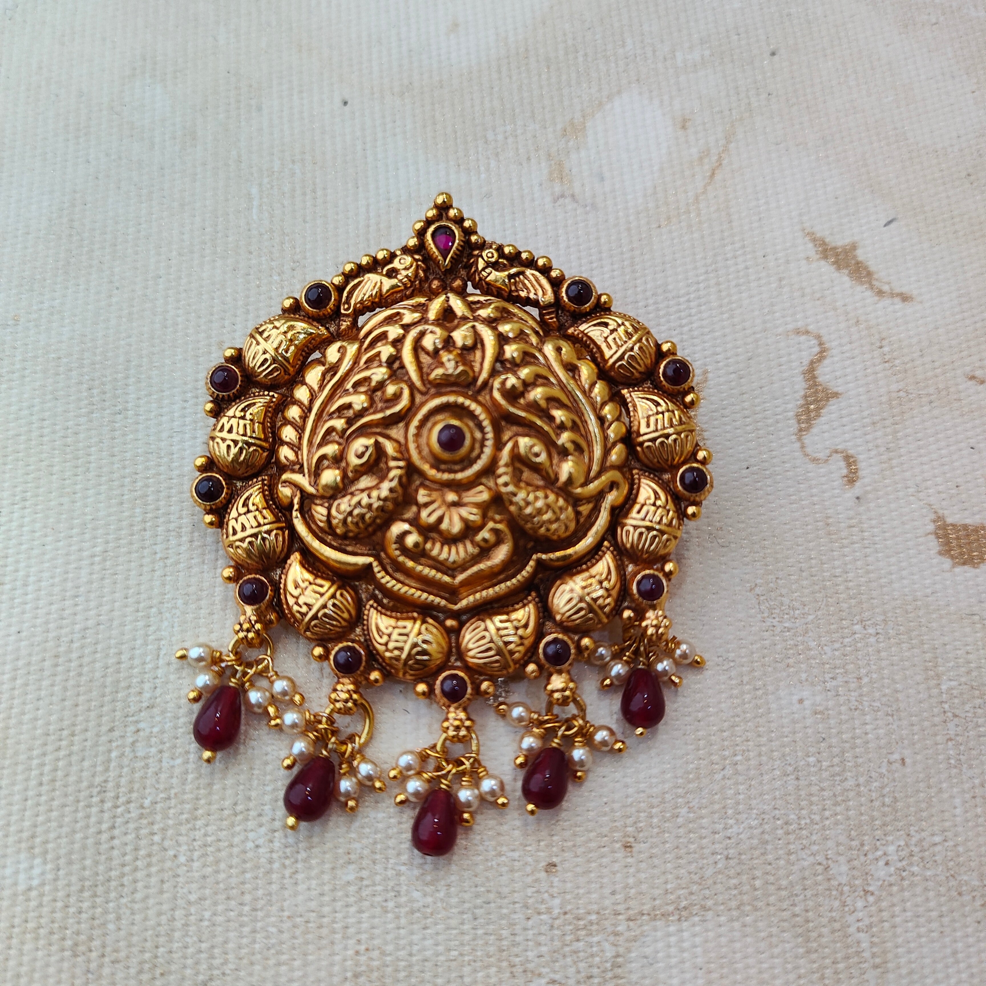 925 Silver Gold plated Peacock Pendant-1345