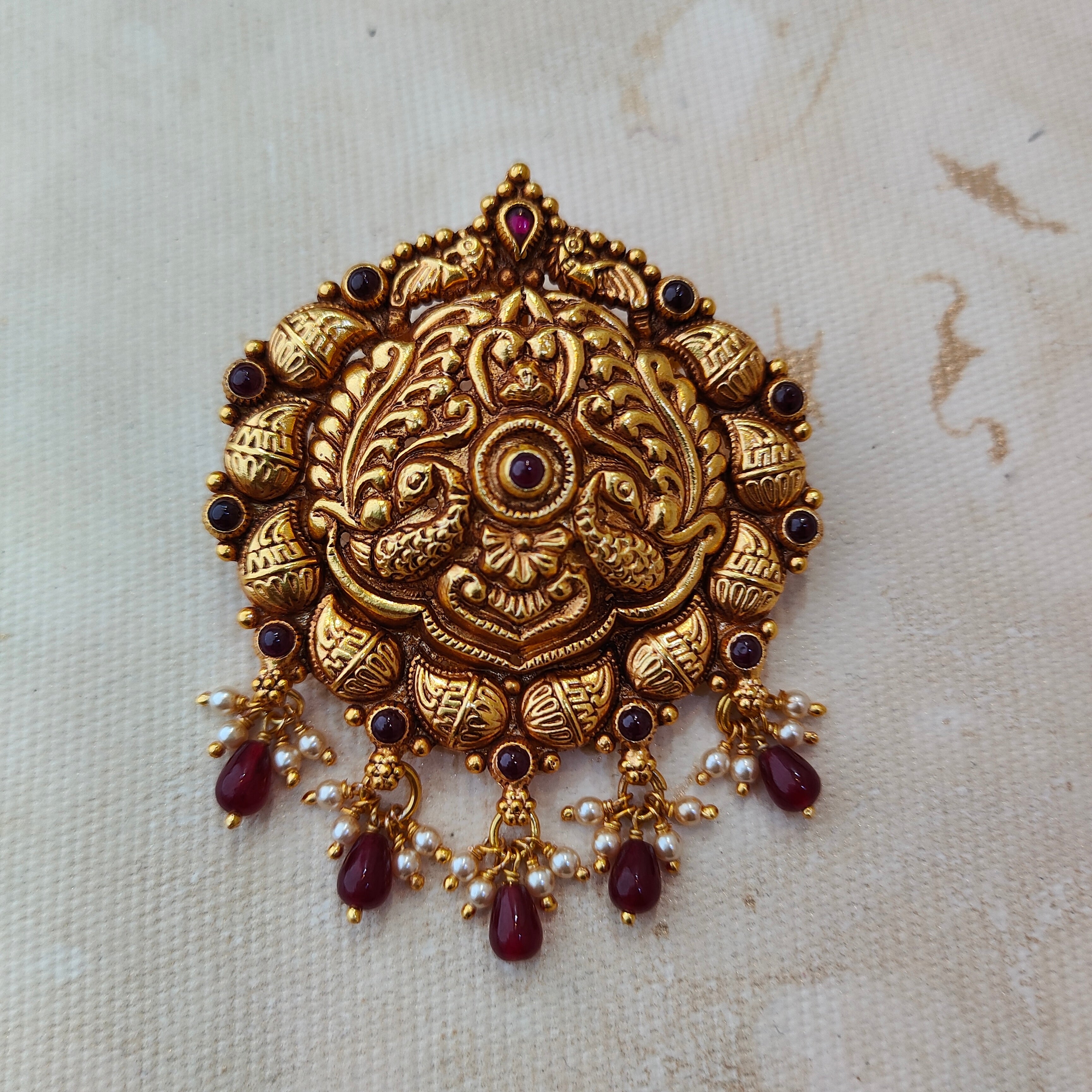 925 Silver Gold plated Peacock Pendant-1345