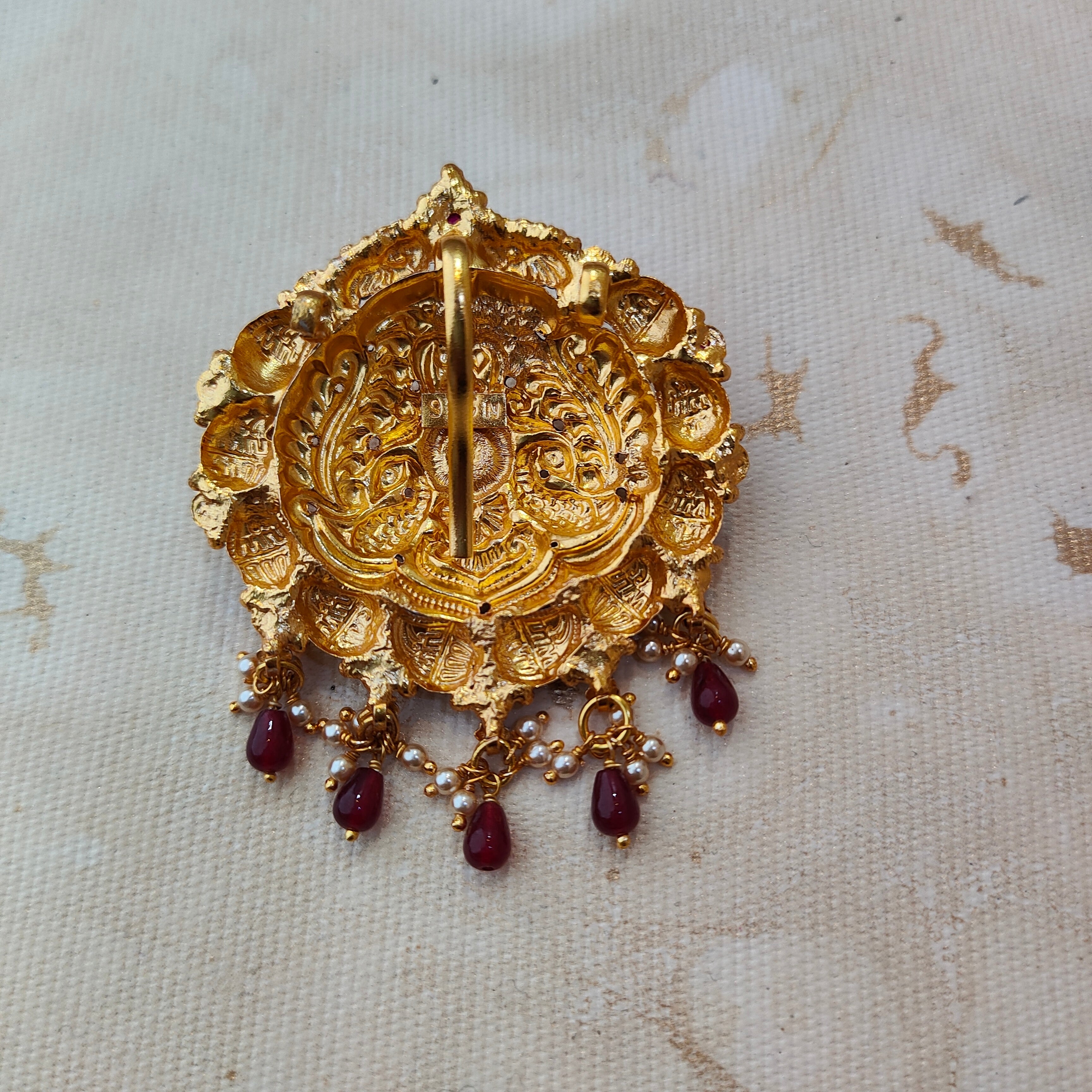 925 Silver Gold plated Peacock Pendant-1345