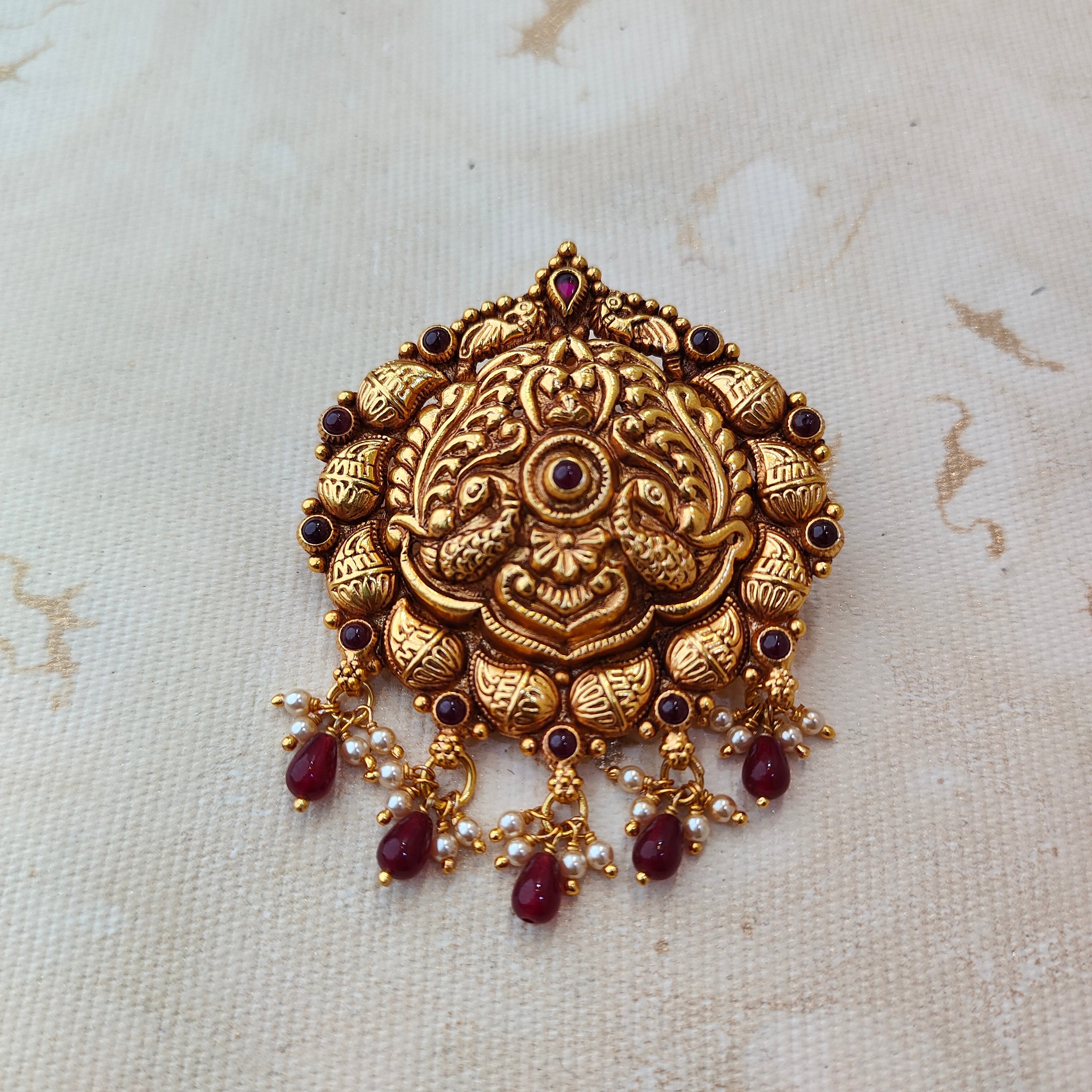 925 Silver Gold plated Peacock Pendant-1345