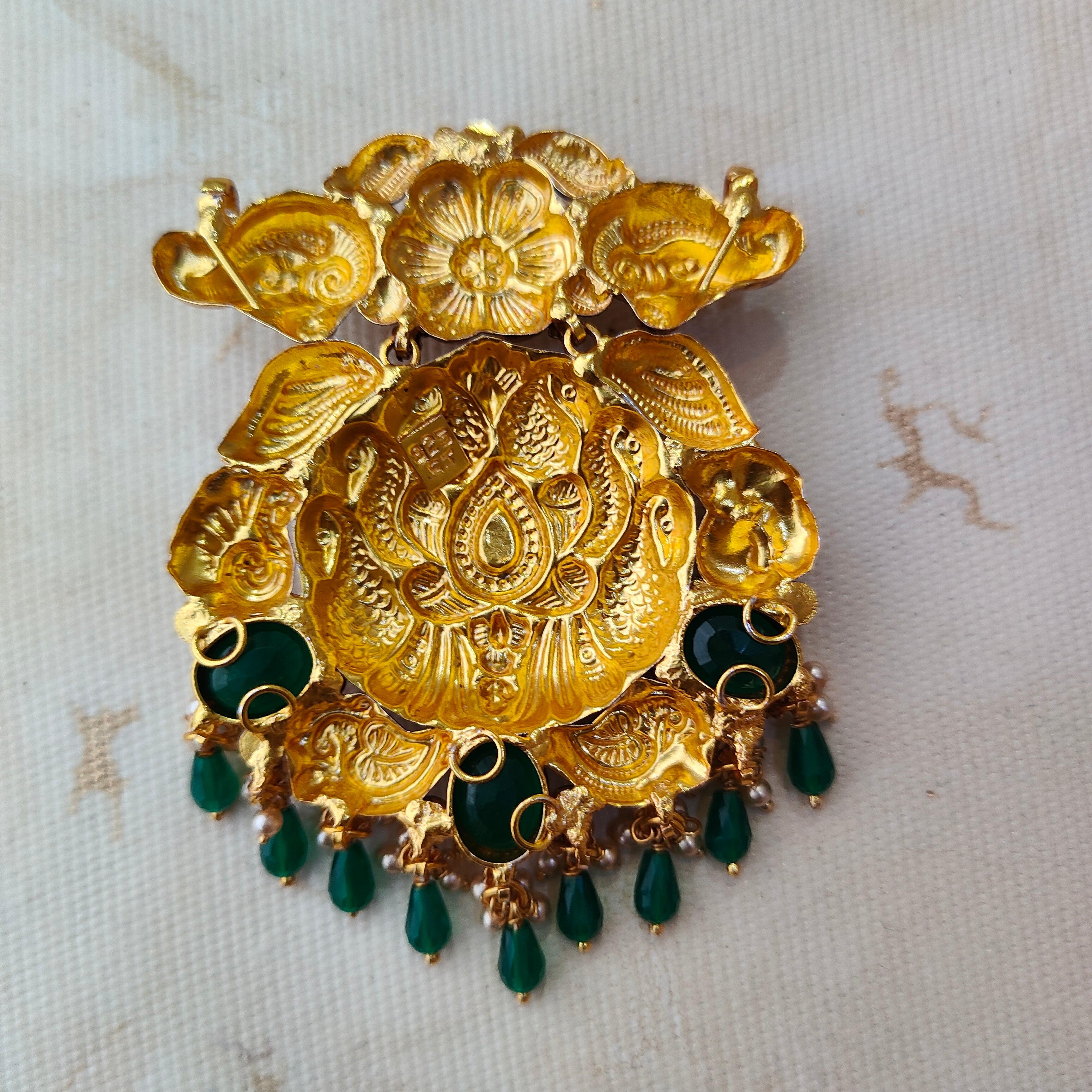 925 Silver Gold plated Peacock Pendant-1362