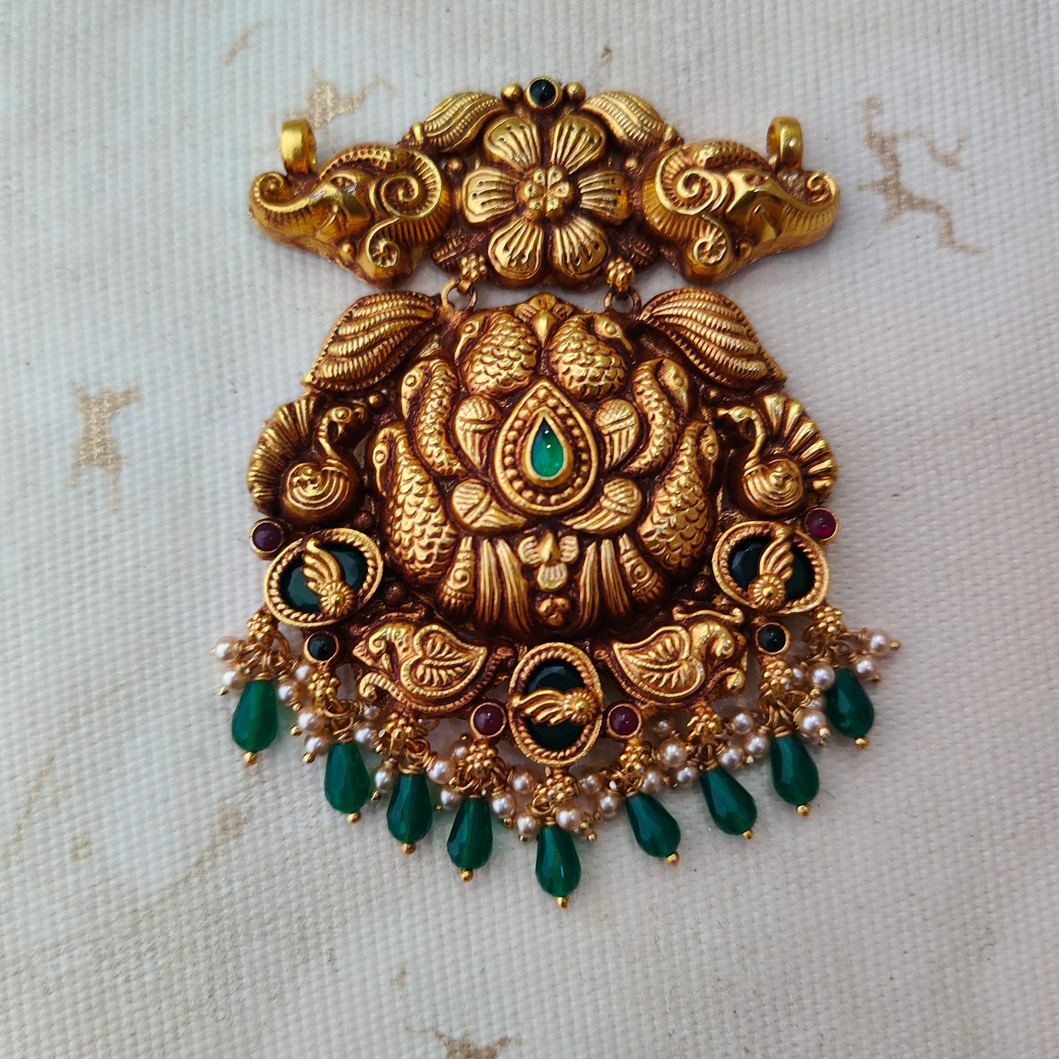 925 Silver Gold plated Peacock Pendant-1362