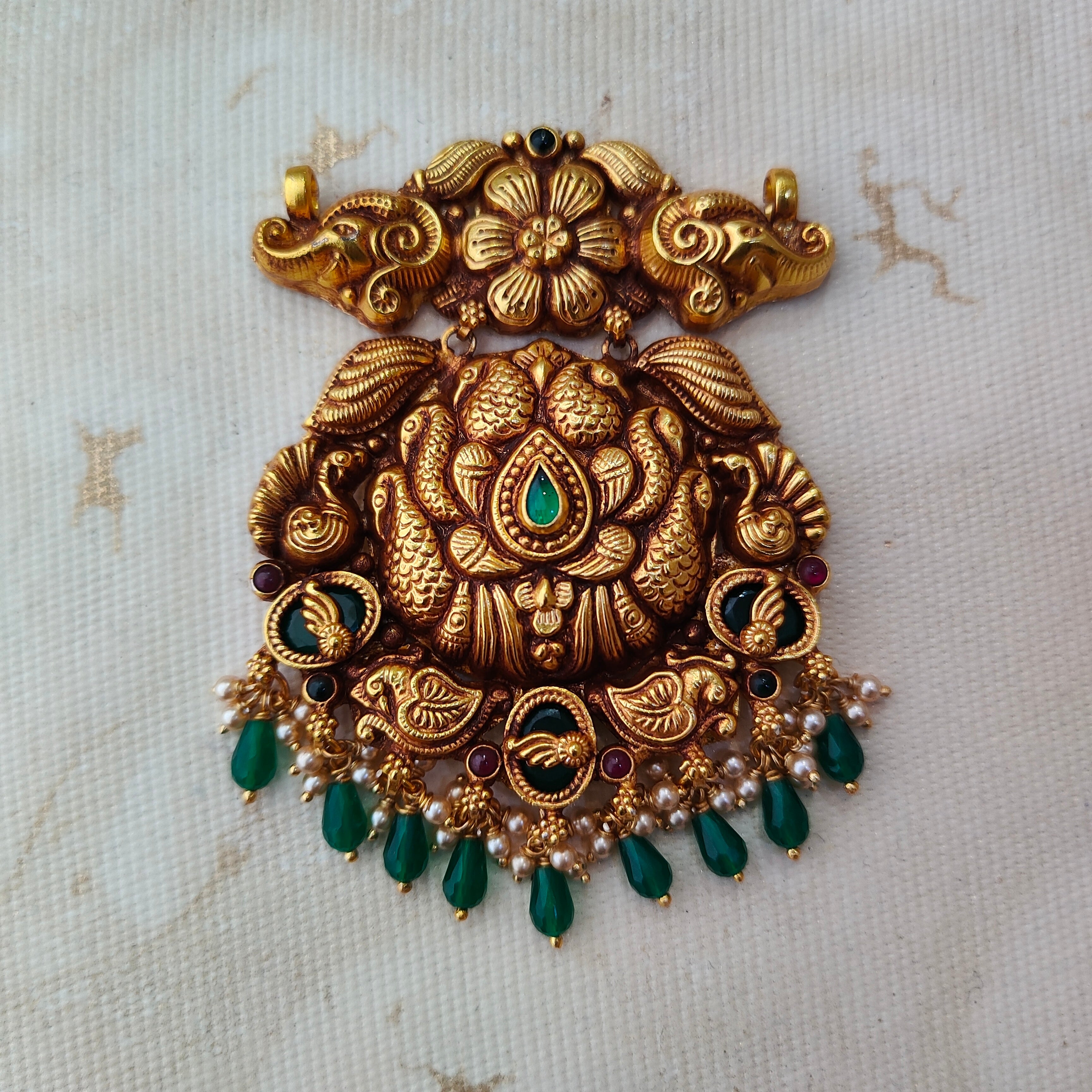 925 Silver Gold plated Peacock Pendant-1362