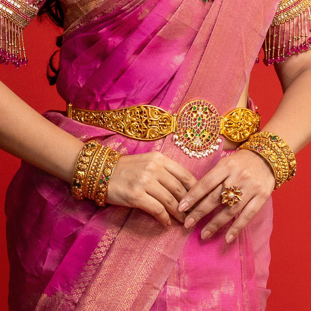 925 Silver Nakshi haram Full Set -1114