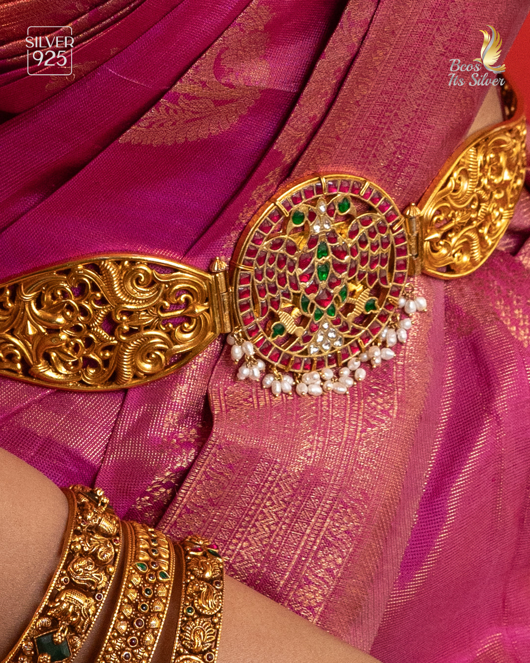 925 Silver Nakshi haram Full Set -1114