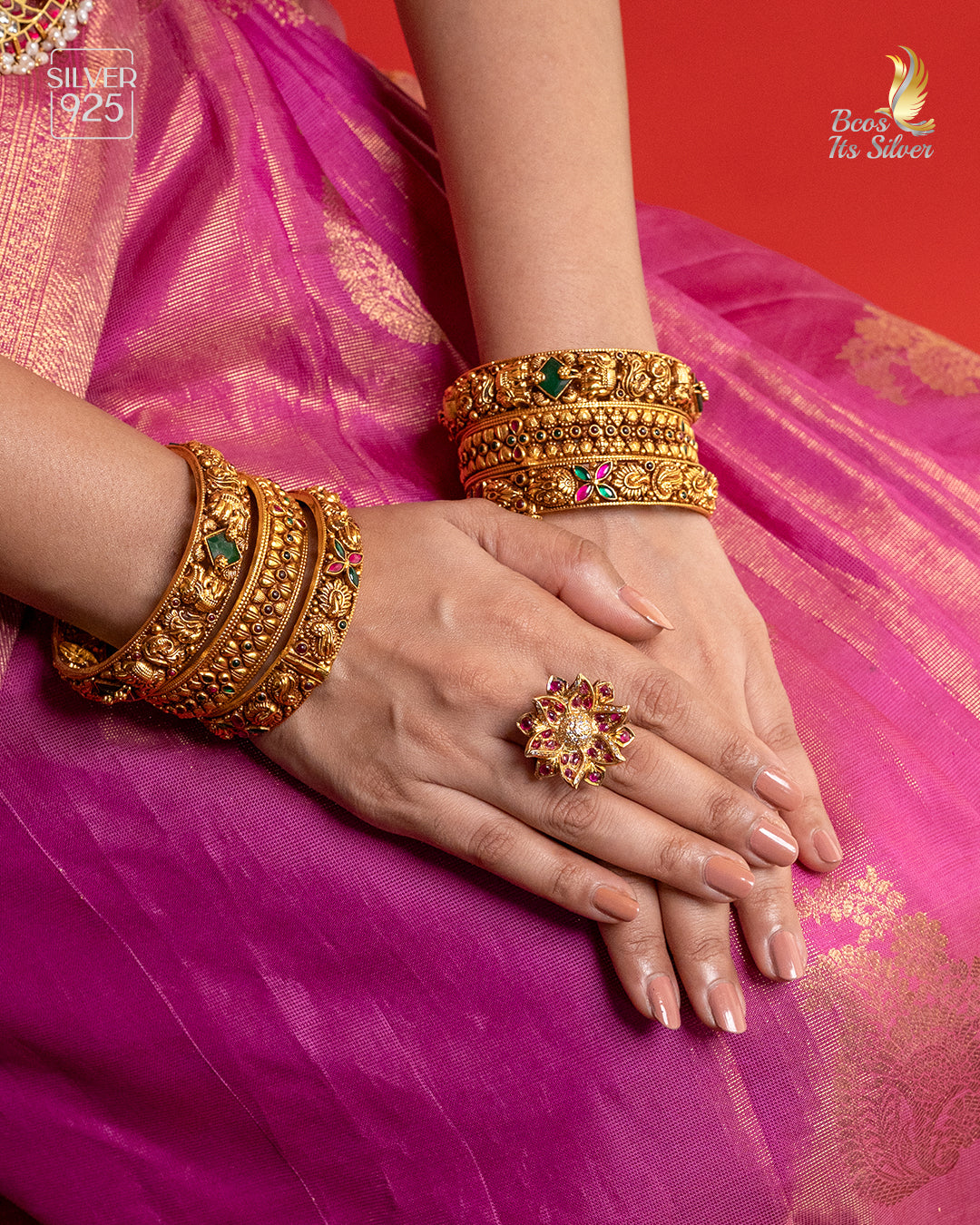 925 Silver Nakshi haram Full Set -1114