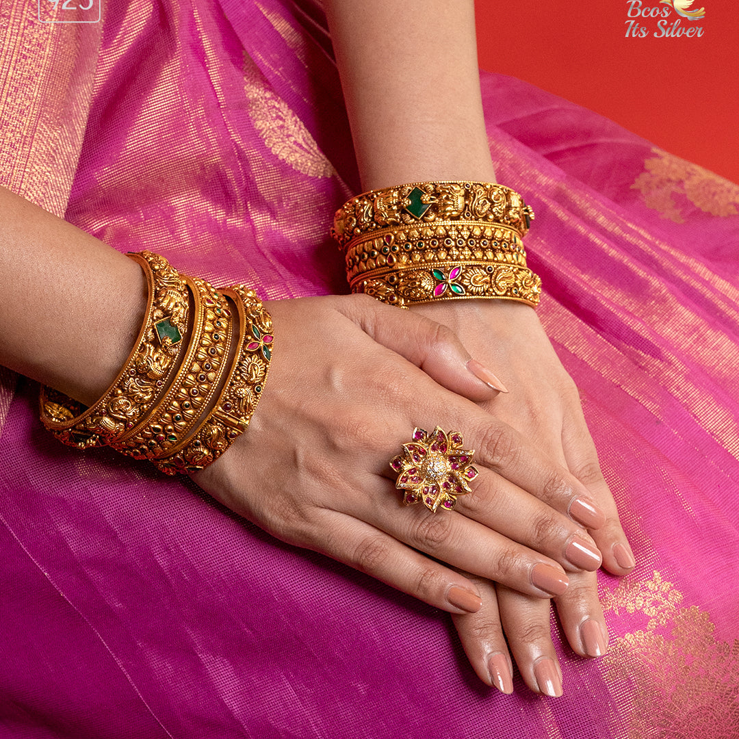 925 Silver Nakshi haram Full Set -1114
