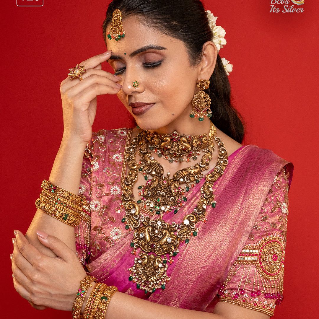 925 Silver Nakshi haram Full Set -1114