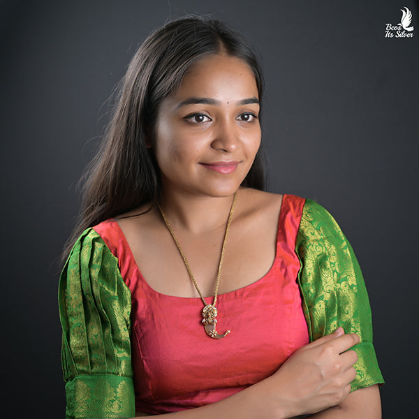 925 Silver Puligoru Nakshi Pendant -0445