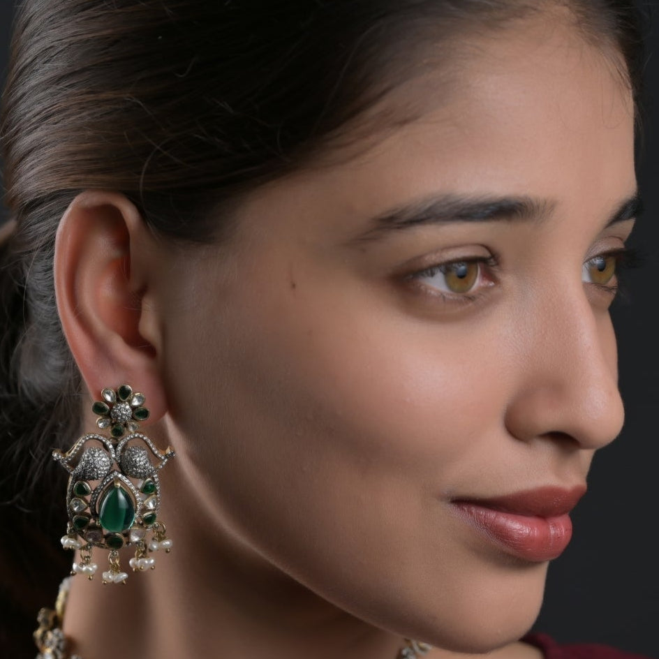 925 Silver Victorian Earring Only — 8281