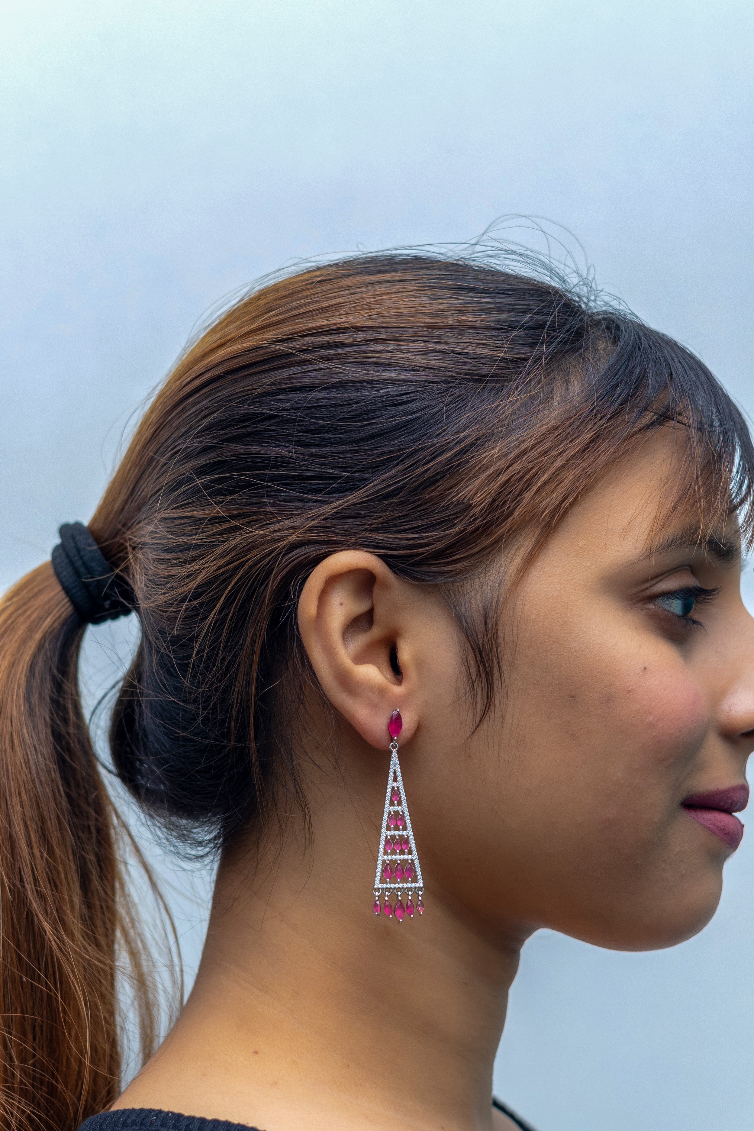 Pure 925 Silver Chandbali Earring - 0515