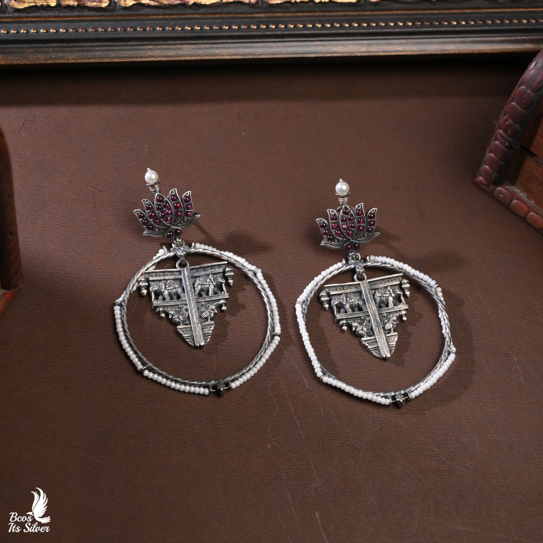 Pure 925 Silver Oxidized Chandbali - 4717