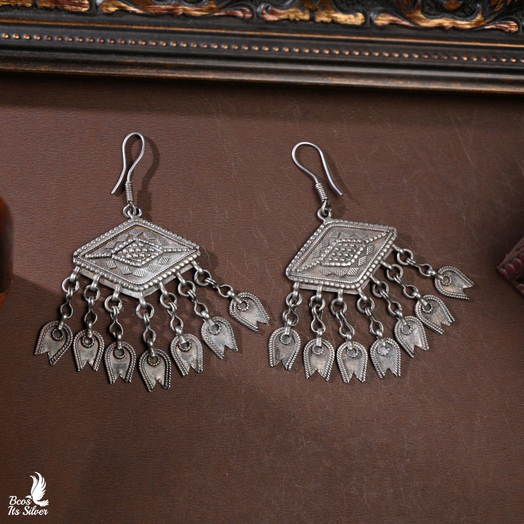 Pure 925 Silver Oxidized Chandbali - 3331