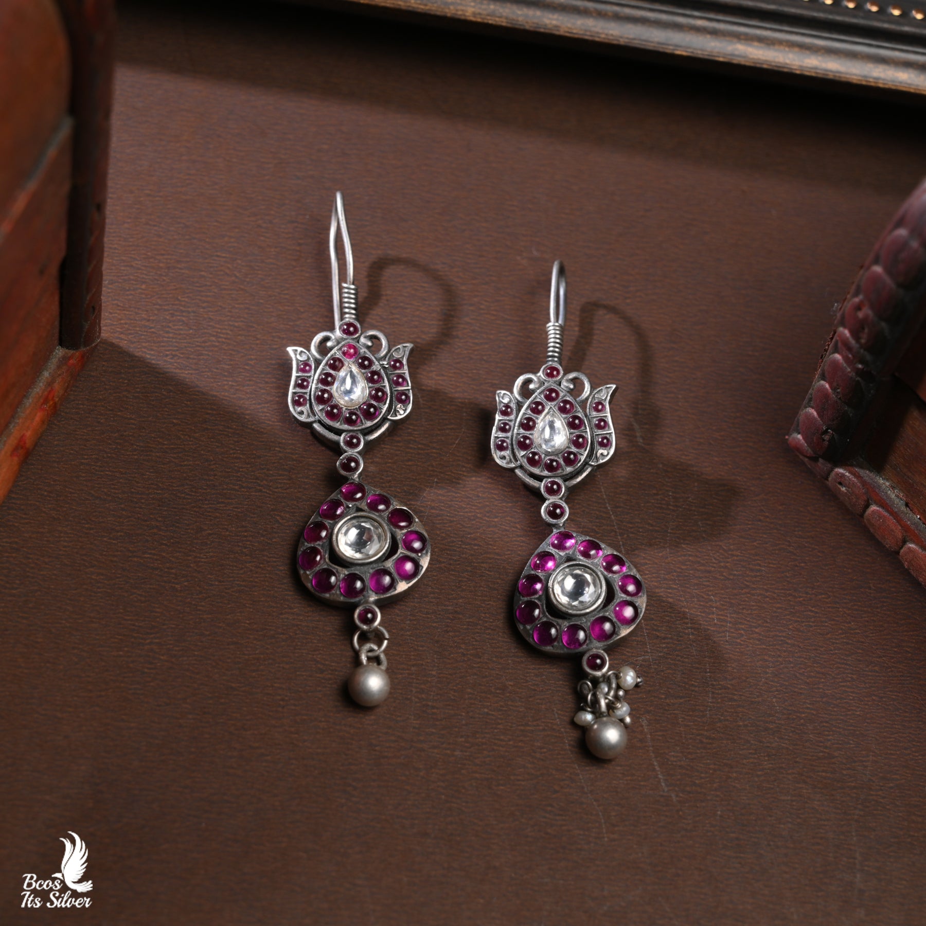 Pure 925 Silver Oxidized Earring - 5059