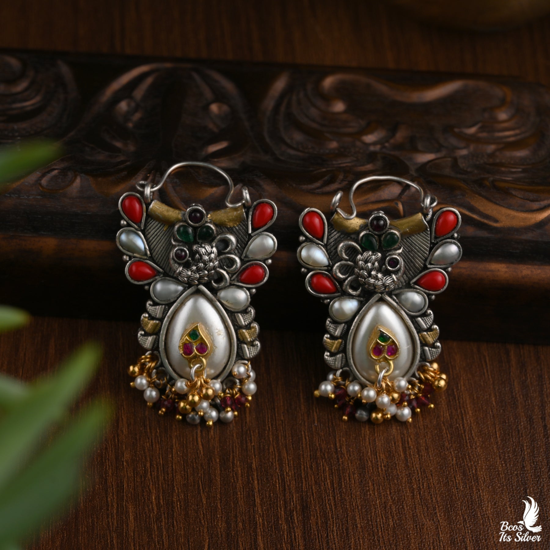 Pure 925 Silver Silver Dual Tone Chandbali - 4535