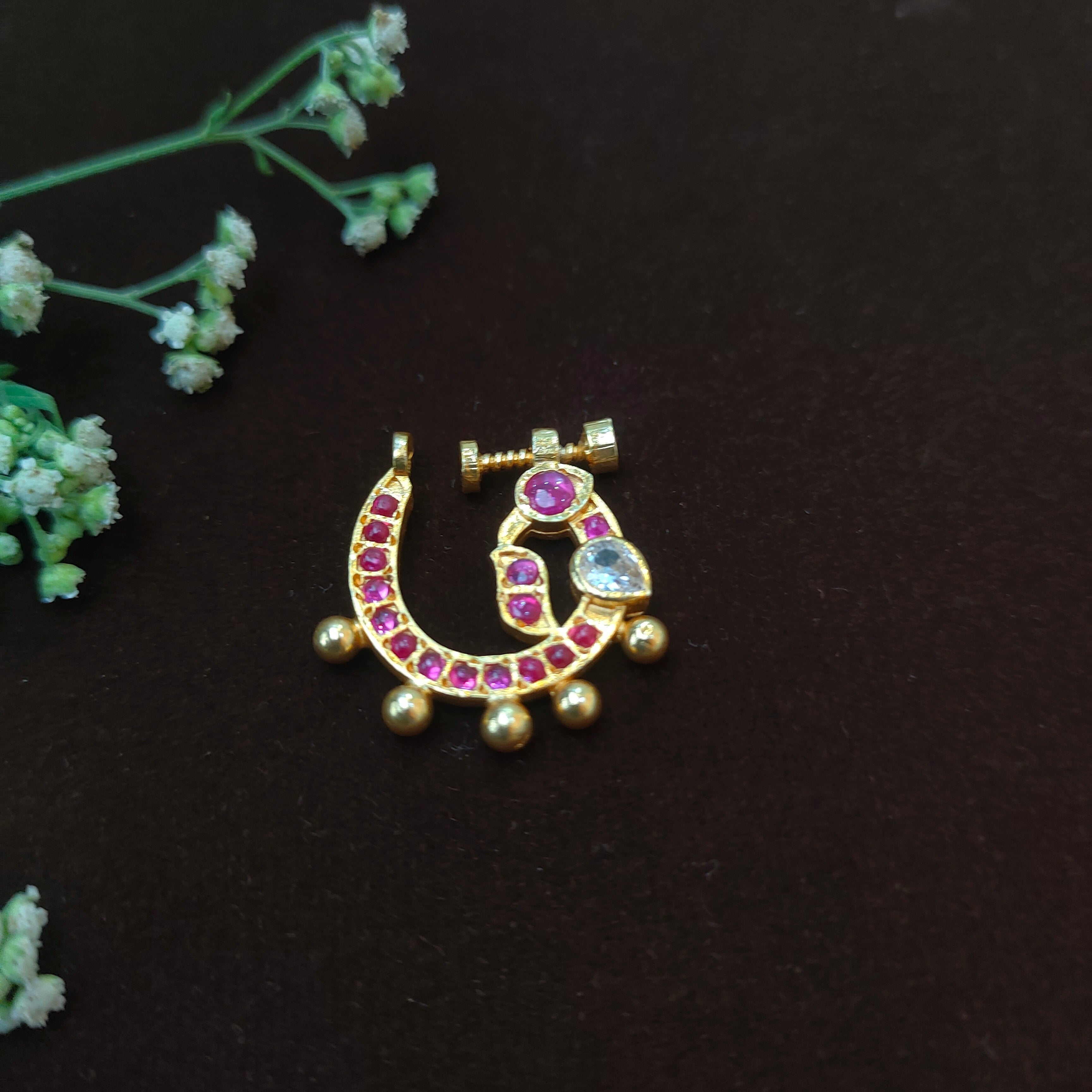 Pure 925 Silver Traditional Nath - 0046