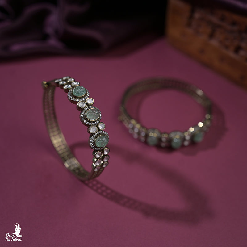 Pure 925 Silver Victorian Bangle - 0153
