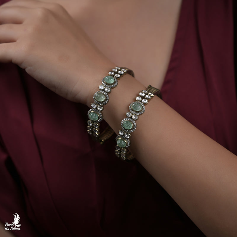 Pure 925 Silver Victorian Bangle - 0153