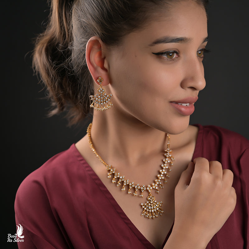 Pure Silver 92.5 Varah Necklace with Earrings - 0116