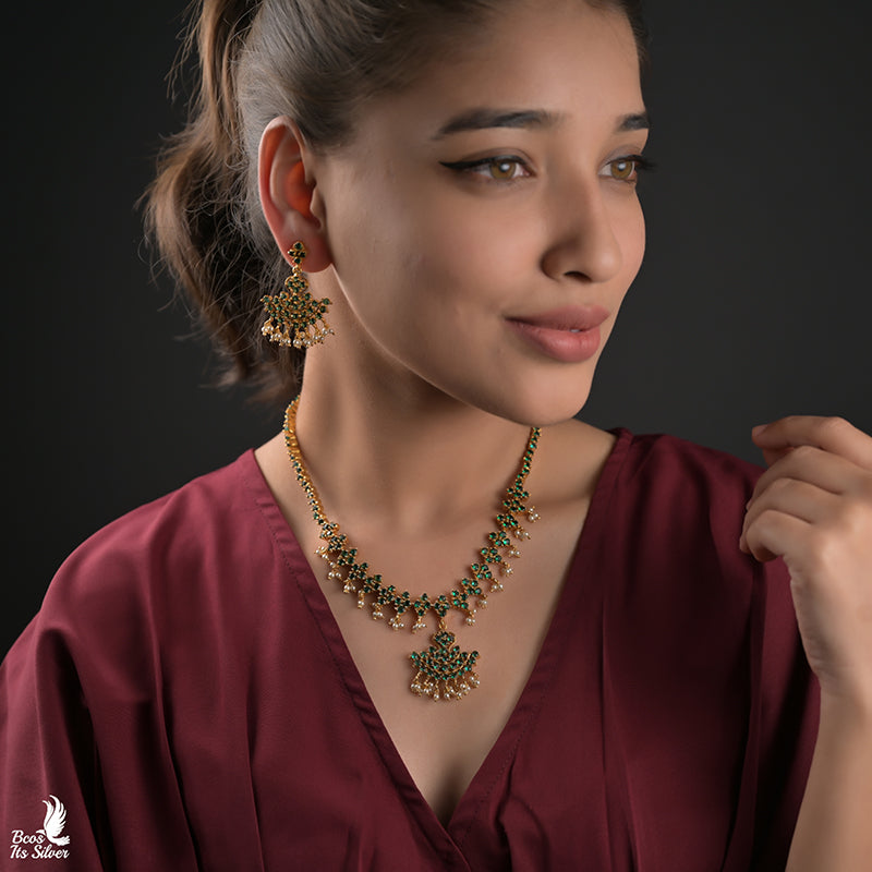 Pure Silver 92.5 Varah Necklace with Earrings - 0118