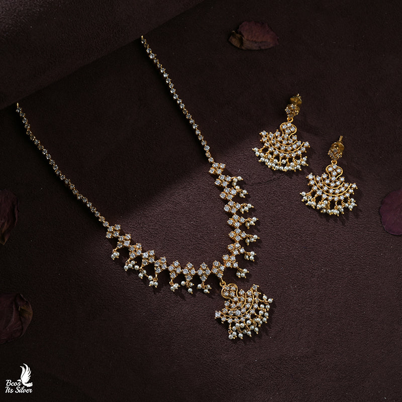 Pure Silver 92.5 Varah Necklace with Earrings - 0116