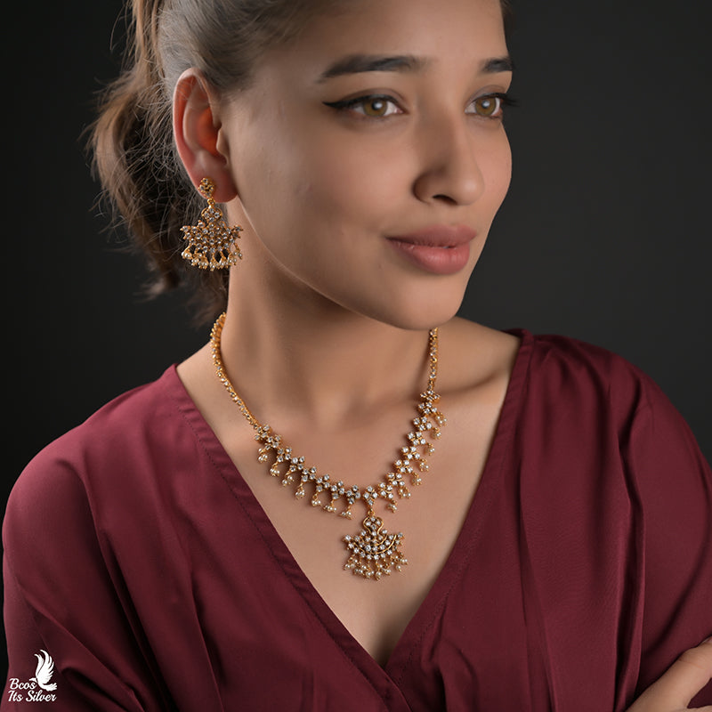 Pure Silver 92.5 Varah Necklace with Earrings - 0116