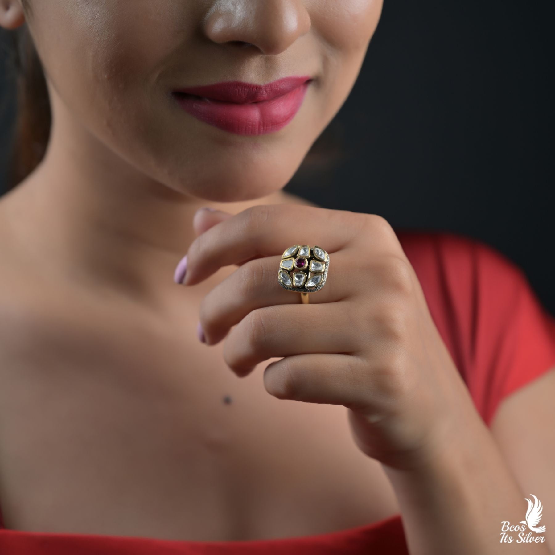 Pure Silver 92.5 Victorian Finger Ring - 8309