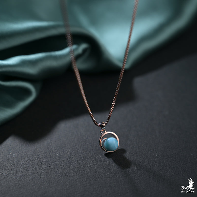 Pure 925 Silver Rose Gold Plated Pendant With Chain - 8726