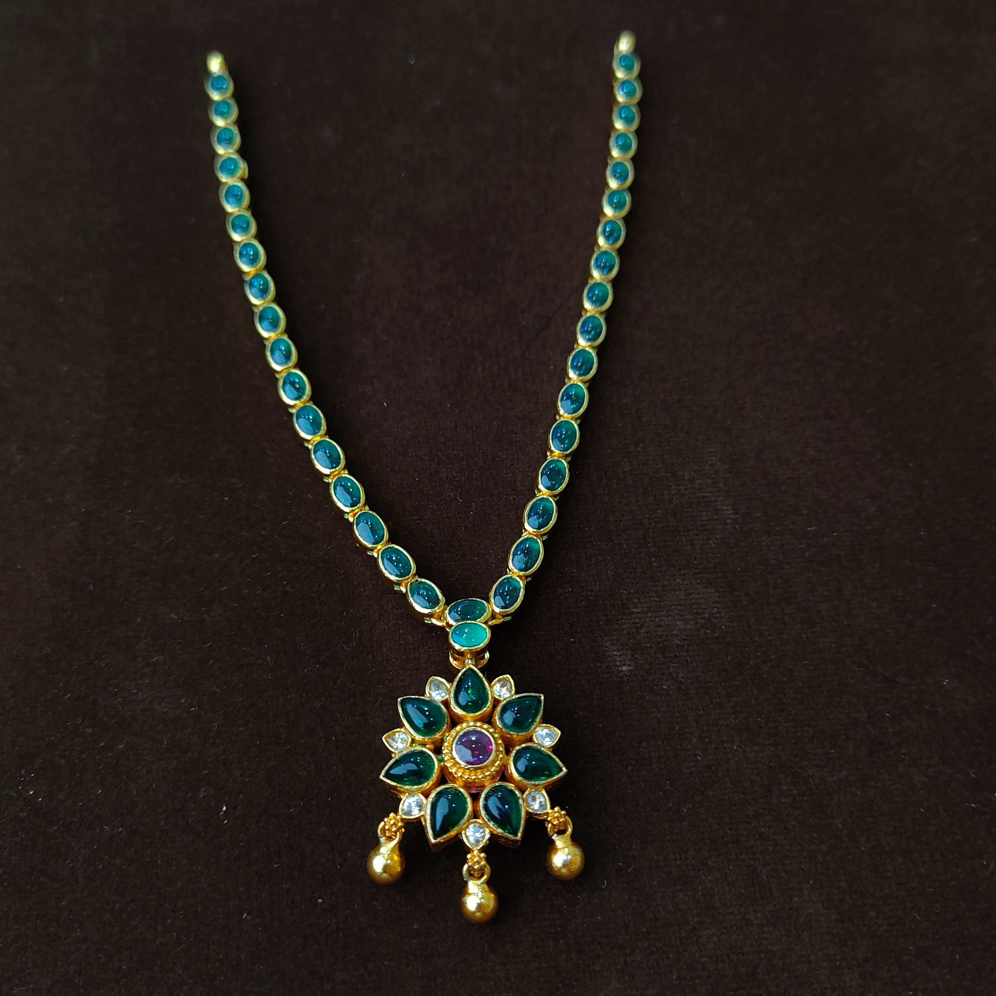 925 Gold Plated Reversable Floral Neckpiece -5571