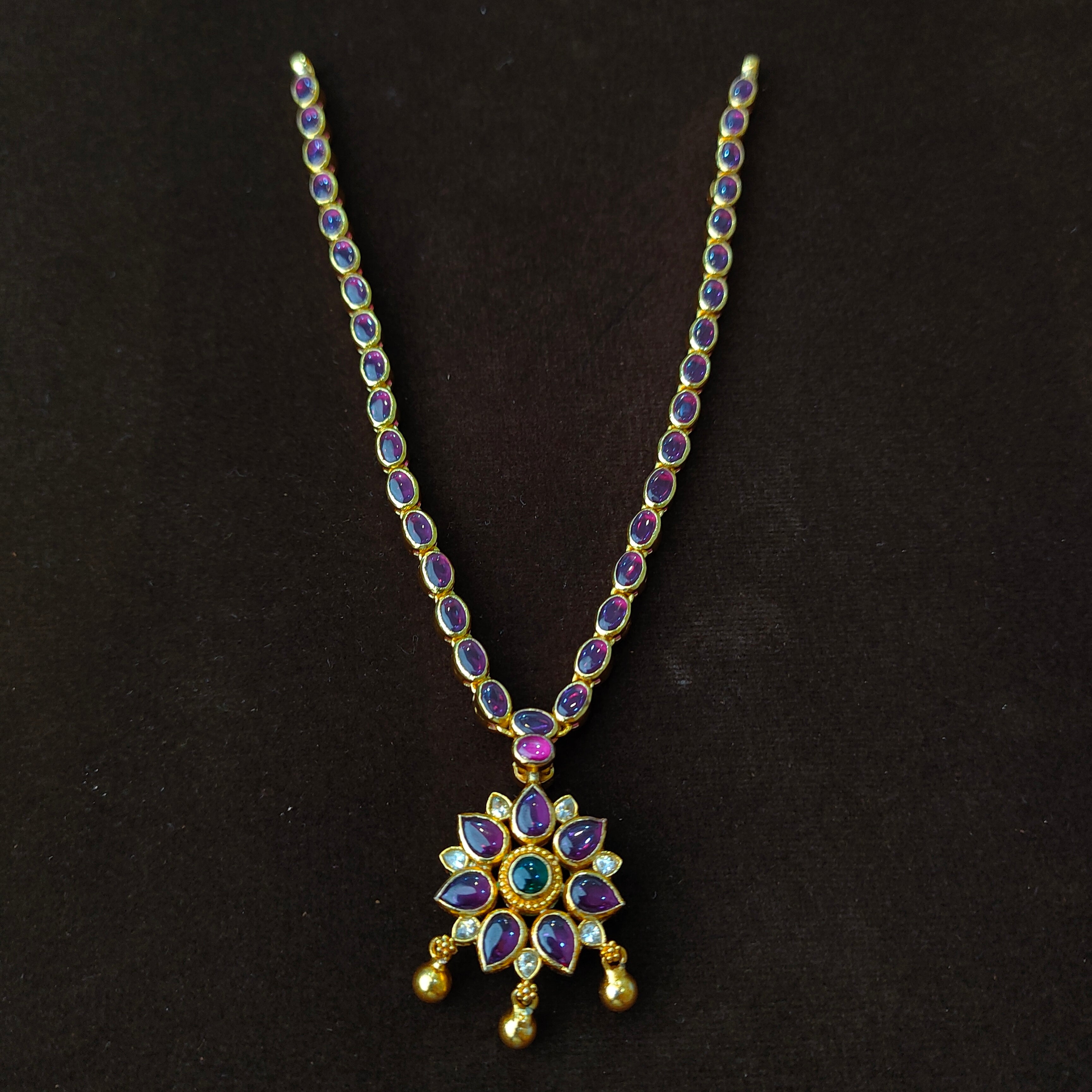 925 Gold Plated Reversable Floral Neckpiece -5571