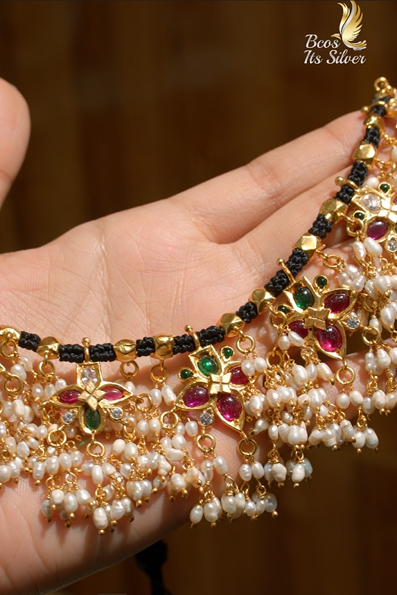 925 Silver Gold Plated Guttapusalu -4500 ( MADE TO ORDER )