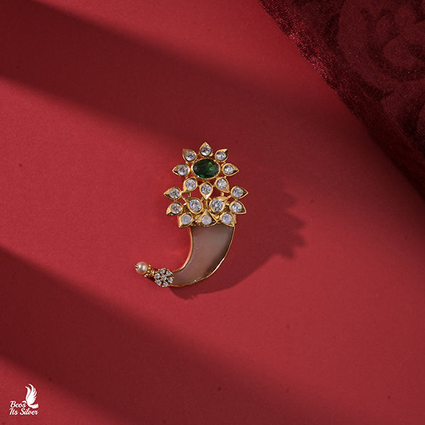 925 Silver CZ Emerald Puligoru Pendant -0447