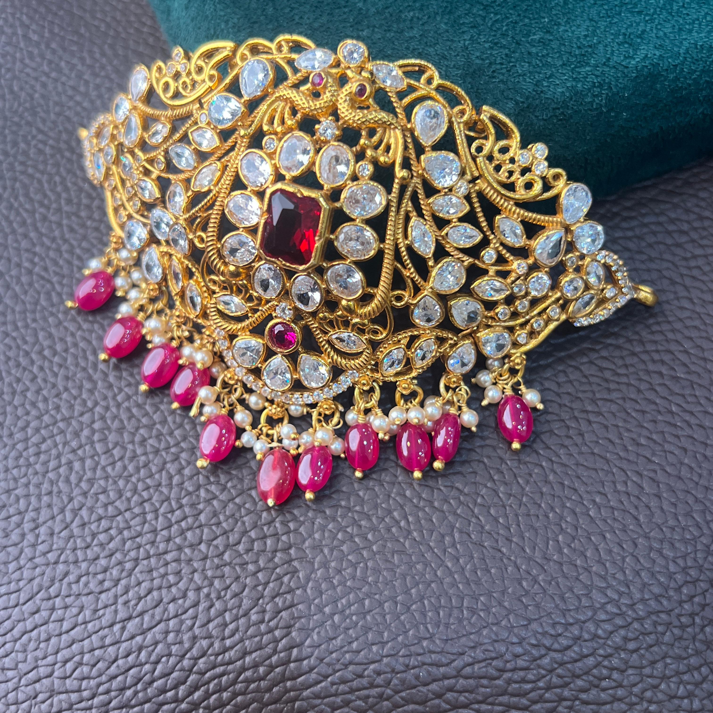 925 Silver Gold Plated Choker- 1201