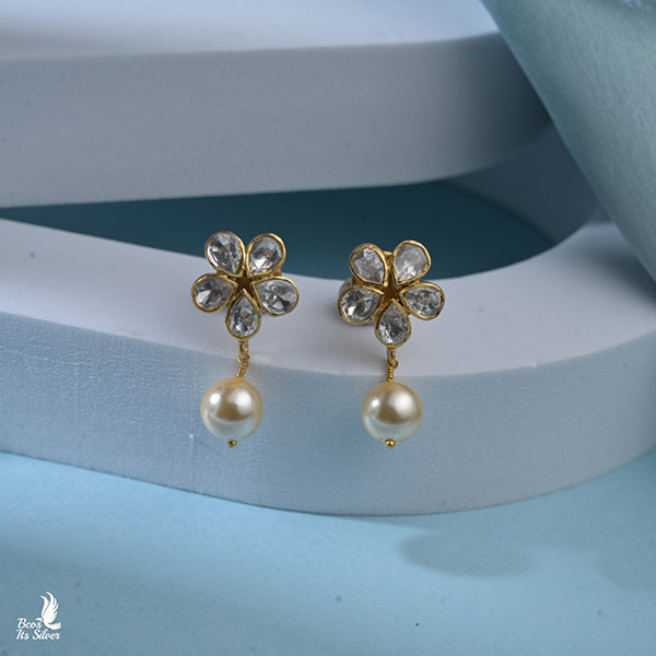 925 Silver Gold Plated Earstud- 0470