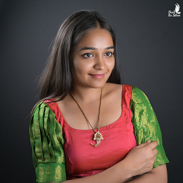 925 Silver Puligoru Lakshmi Pendant - 0436