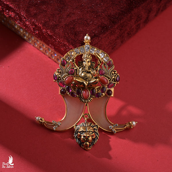 925 Silver Puligoru Lion Genesha Pendant - 0418