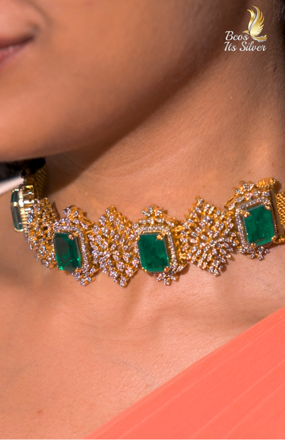 925 Silver Theia Diamond Look 4 in 1 Waist Belt-2720 (MADE TO ORDER)