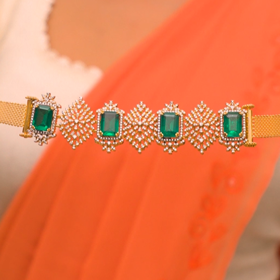 925 Silver Theia Diamond Look 4 in 1 Waist Belt-2720 (MADE TO ORDER)
