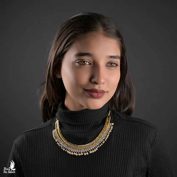 Theia Diamond Look Jalebi Necklace -0363 ( made to order)