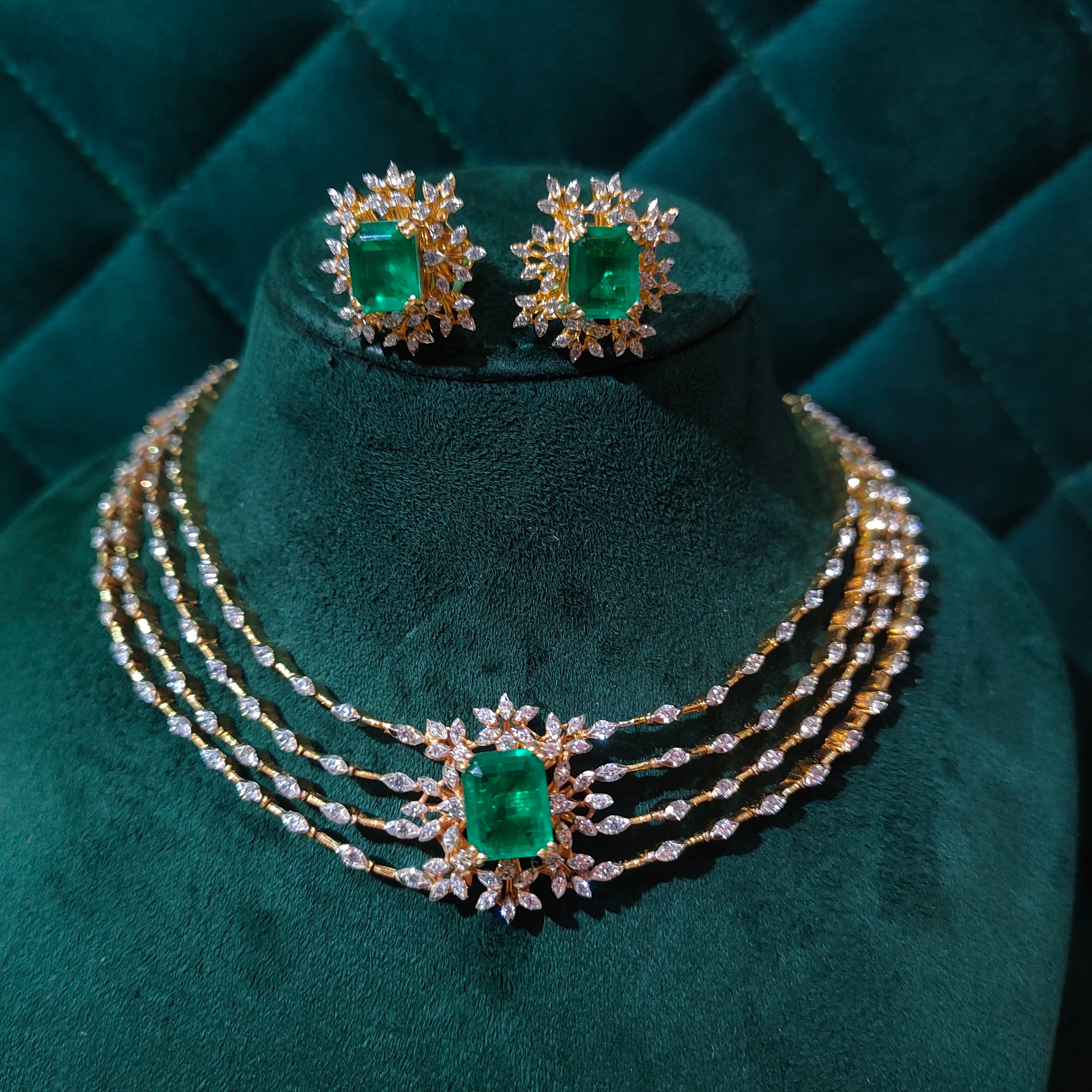 925 Silver Theia Diamond Look Mother & Daughter Necklace Set-5571