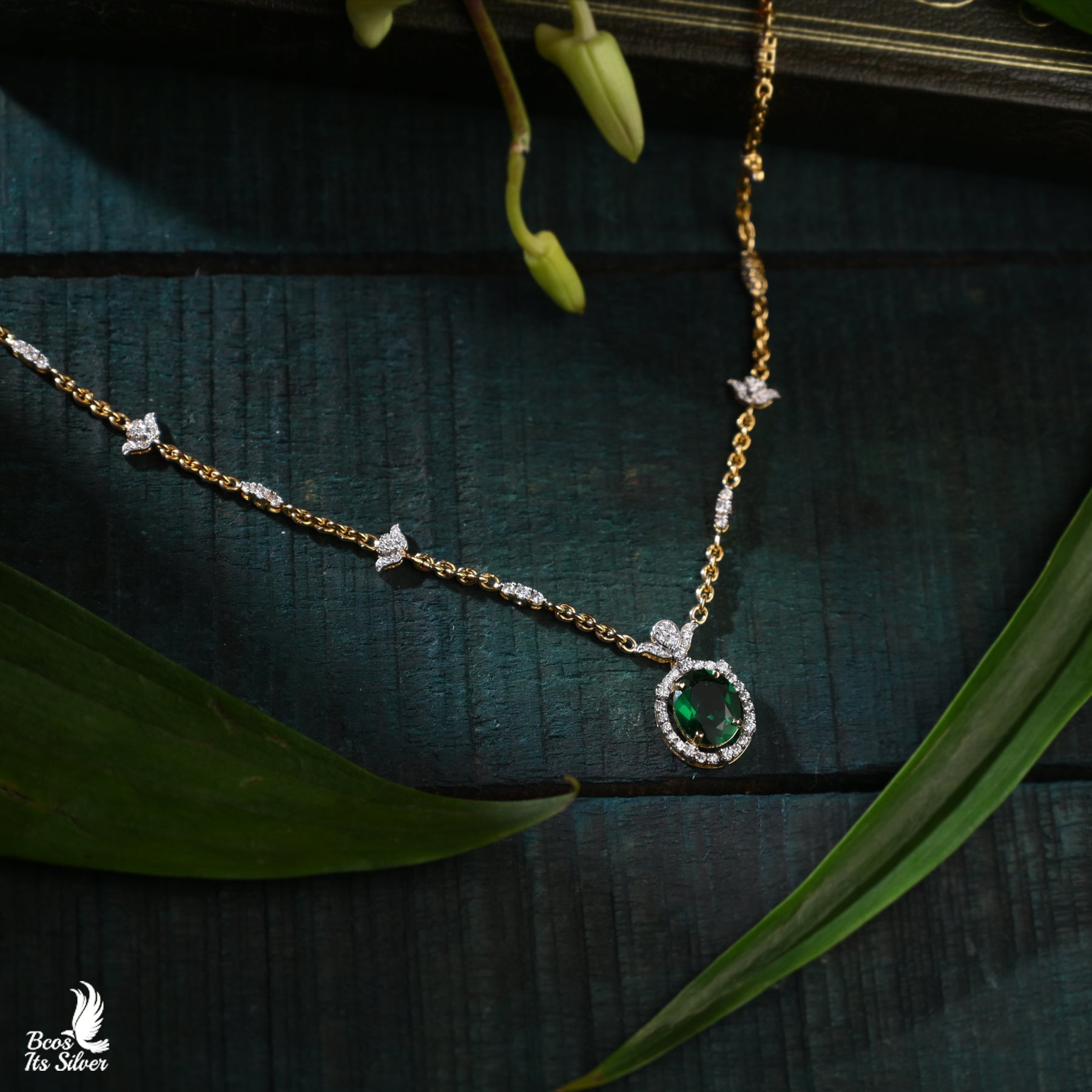 Theia Diamond Look Pendant With Chain - 4819