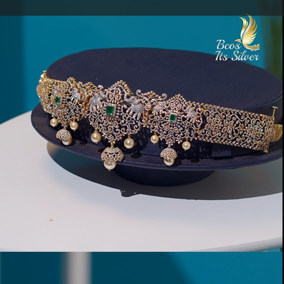 925 Silver Theia Diamond Look Waist Belt-1205