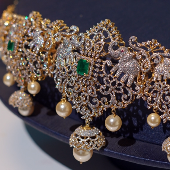 925 Silver Theia Diamond Look Waist Belt-1205