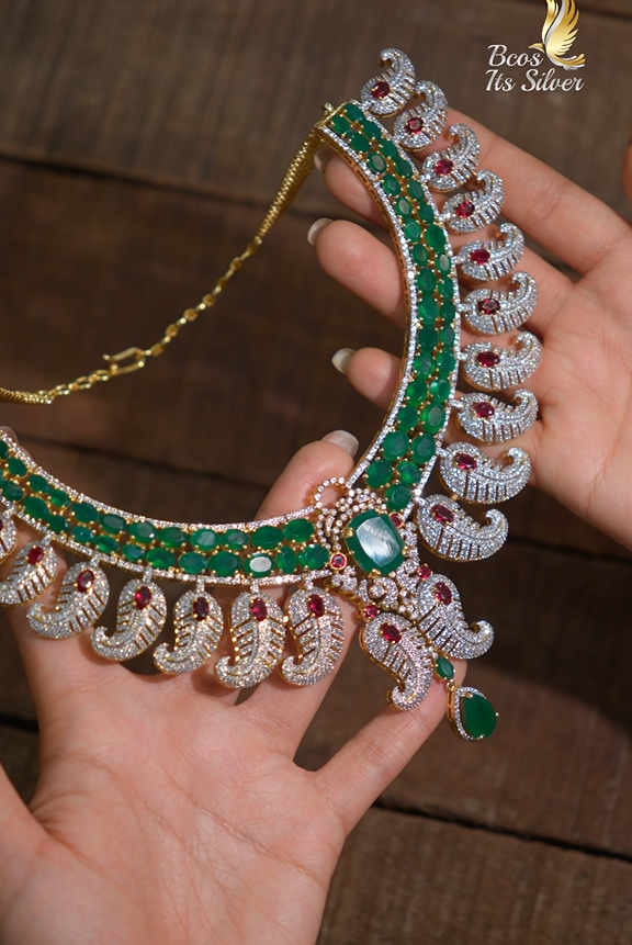 925 Silver Theia Diamond Look Necklace- 1337