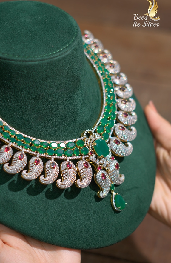 925 Silver Theia Diamond Look Necklace- 1337