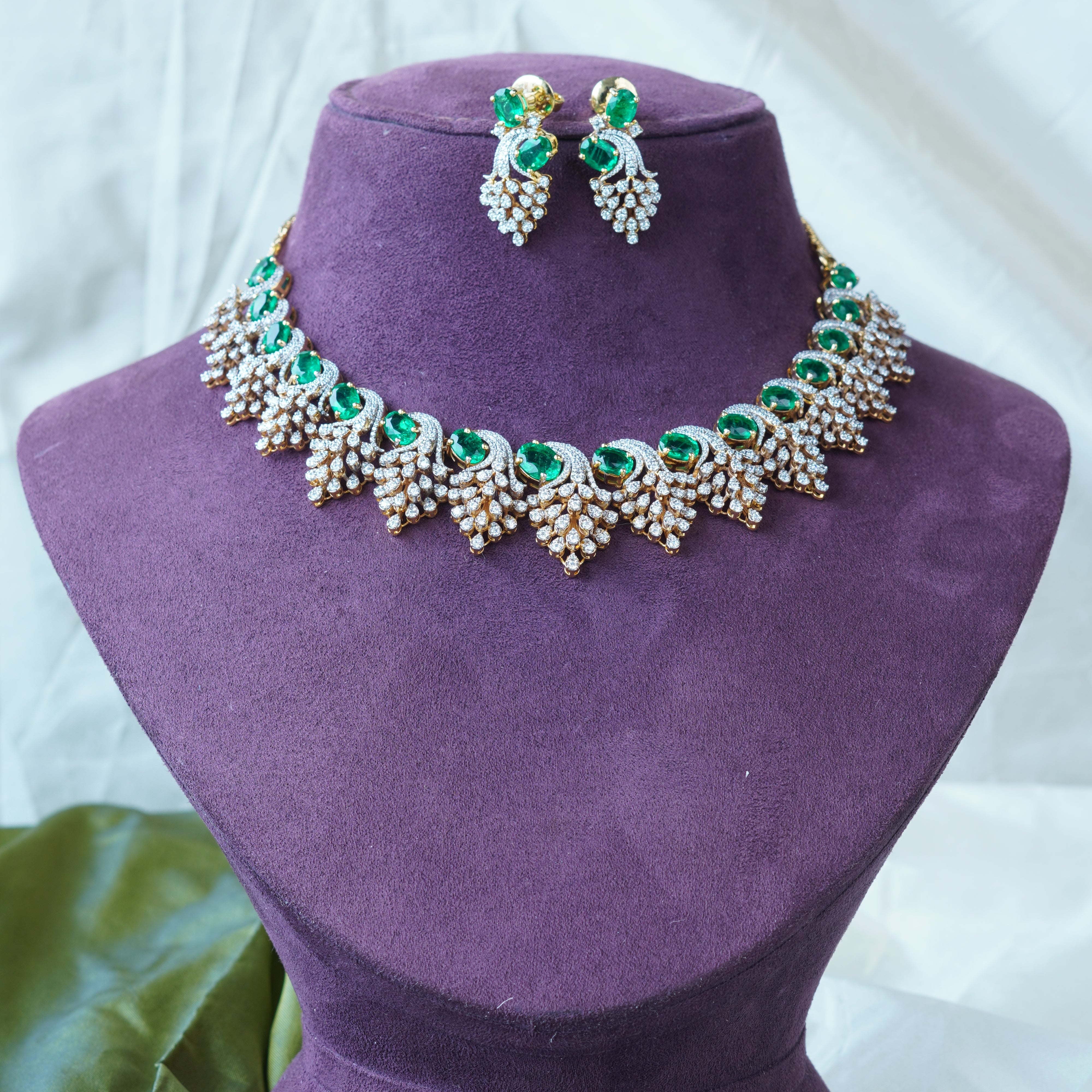 925 Silver Theia Diamond Look Necklace Set-1204 (Pre Order )