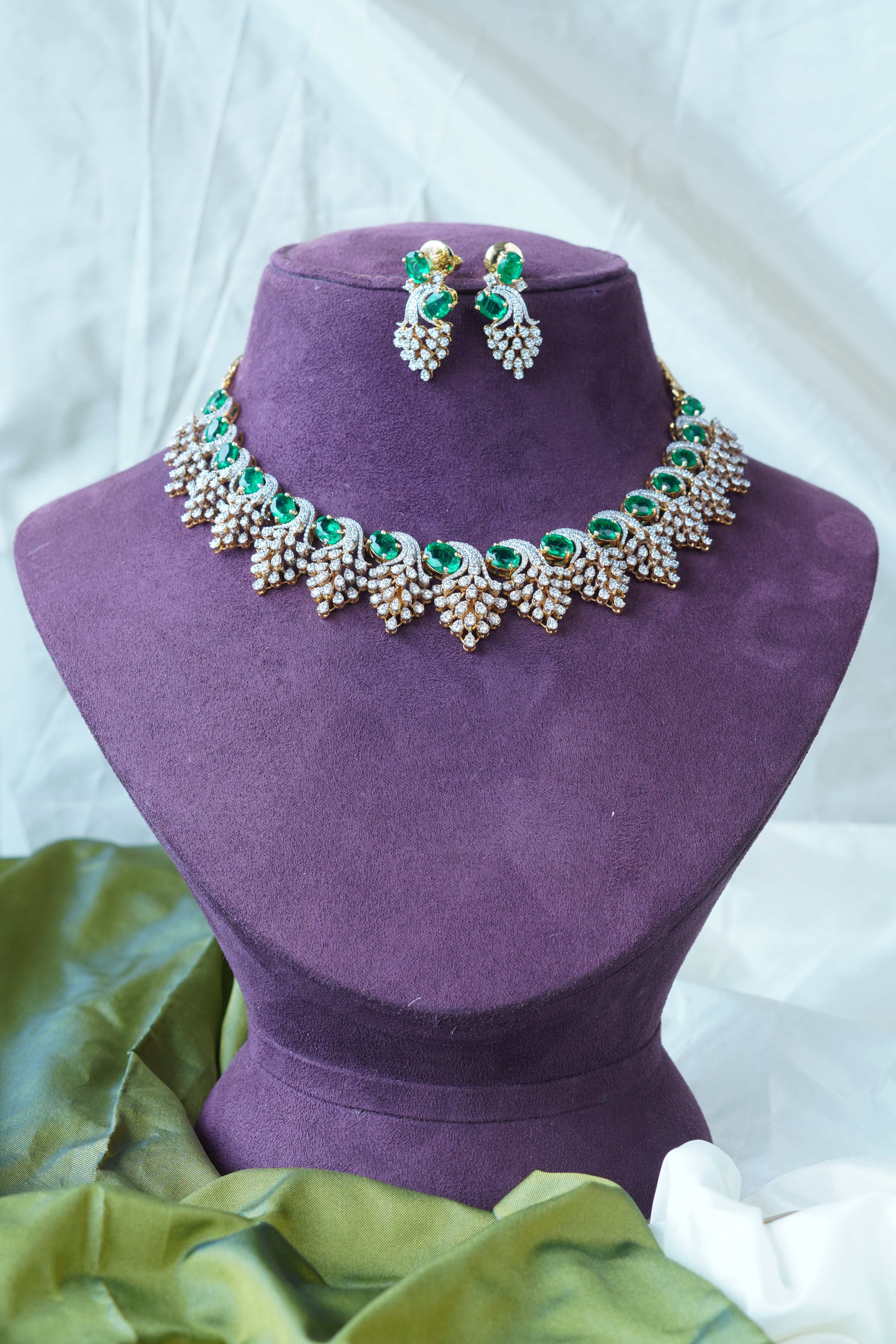 925 Silver Theia Diamond Look Necklace Set-1204